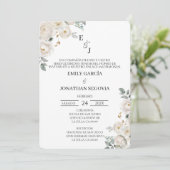 Invitación de boda flor blanca  招待状 (スタンド正面)