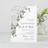 Invitación de Boda Flores Blanca y Verdes  招待状 (スタンド正面)