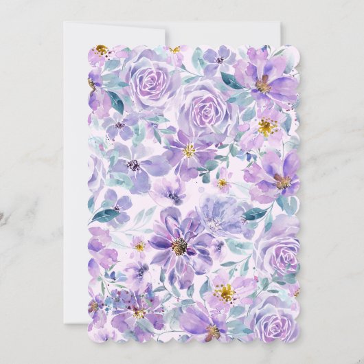 Invitación de Boda “Flores en Tono Lila” 招待状 (裏面)