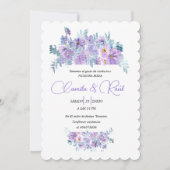 Invitación de Boda “Flores en Tono Lila” 招待状 (正面)