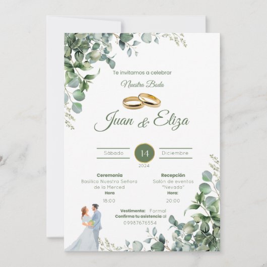 Invitación de Boda Nature 招待状 (正面)