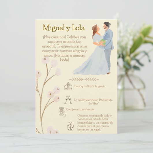 Invitación de Boda  Personalizable  招待状 (スタンド正面)
