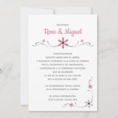 Invitación de Boda - Pink Flower 招待状 (正面)