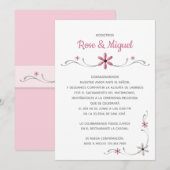 Invitación de Boda - Pink Flower 招待状 (正面/裏面)