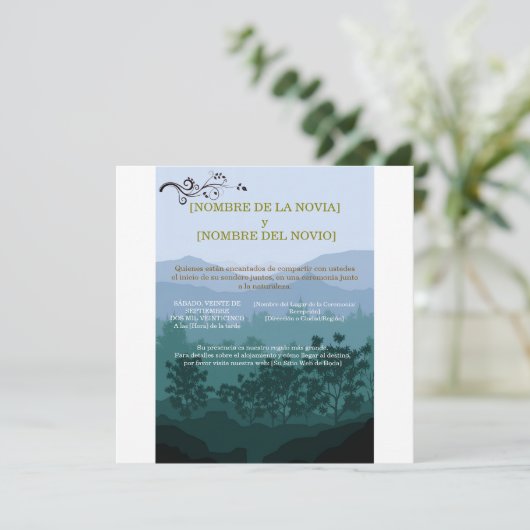 Invitación de Boda Rústica Elegante (スタンド正面)