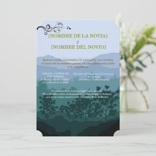 Invitación de Boda Rústica Elegante 招待状 (スタンド正面)