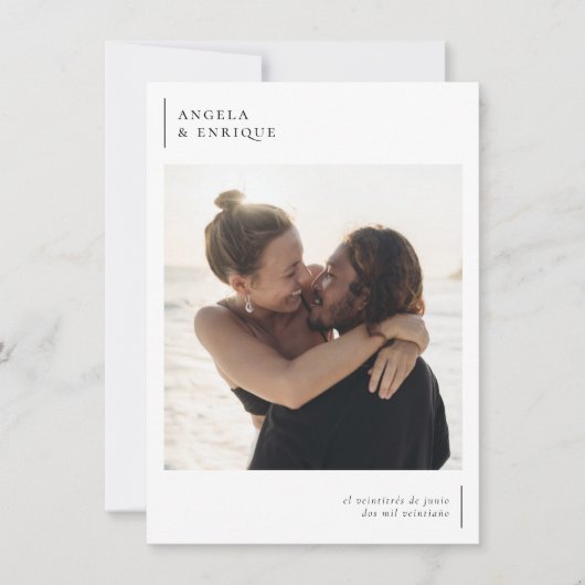 Invitación de Boda Simple y Moderna 招待状 (正面)