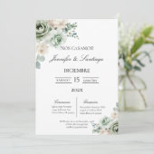 Invitación de boda tema botanica  招待状 (スタンド正面)