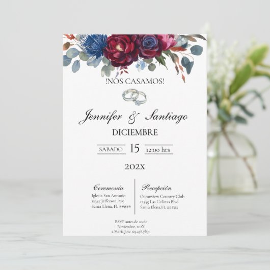 Invitación de boda tema jewel  招待状 (スタンド正面)