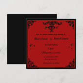 invitacion de bodas gotica roja y negro 招待状 (正面/裏面)
