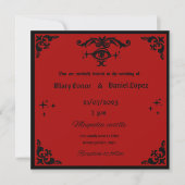invitacion de bodas gotica roja y negro 招待状 (正面)