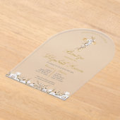 Invitación de boho blanco para bautismo invitation アクリル招待状 (レイダウン)