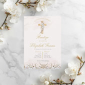 Invitación de boho blanco para bautismo invitation 招待状