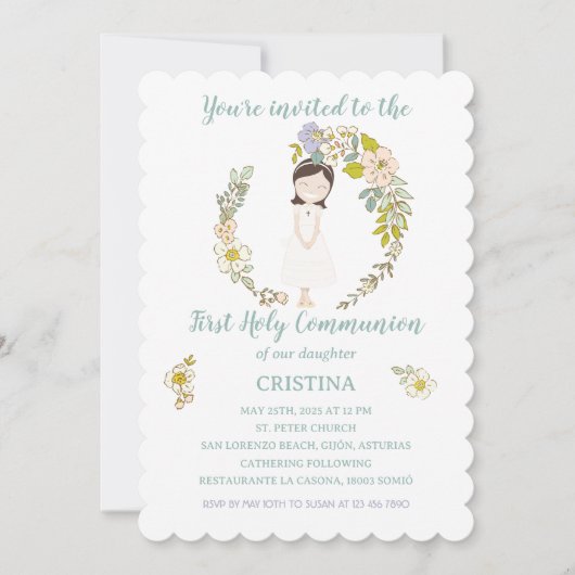 Invitación de Comunión CRISTINA 招待状 (正面)