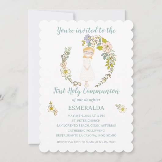 Invitación de Comunión ESMERALDA 招待状 (正面)