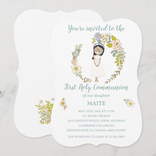 Invitación de Comunión MAITE 招待状 (正面/裏面)