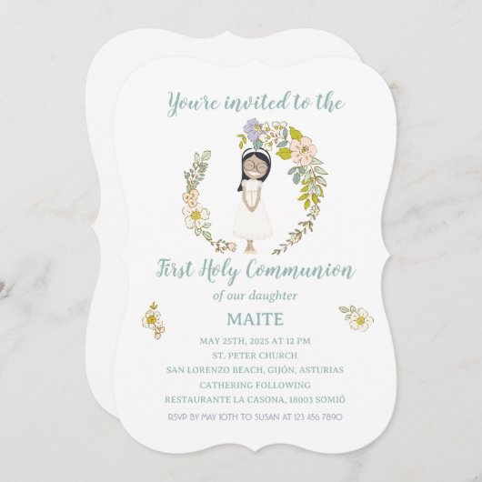 Invitación de Comunión MAITE 招待状 (正面/裏面)