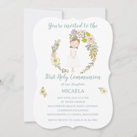 Invitación de Comunión MICAELA 招待状 (正面)