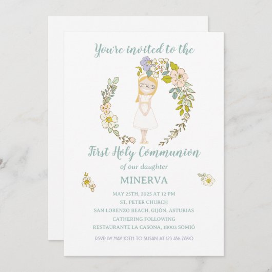 Invitación de Comunión MINERVA 招待状 (正面/裏面)