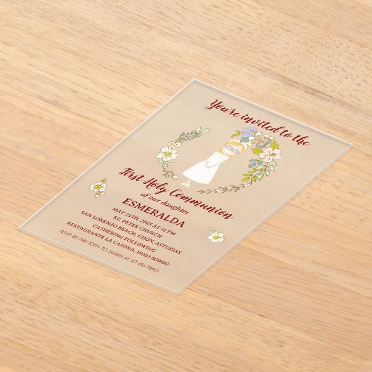 Invitación de Comunión sobre acrílico ESMERALDA アクリル招待状 (レイダウン)