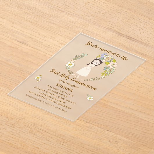 Invitación de Comunión sobre acrílico SUSANA アクリル招待状 (レイダウン)