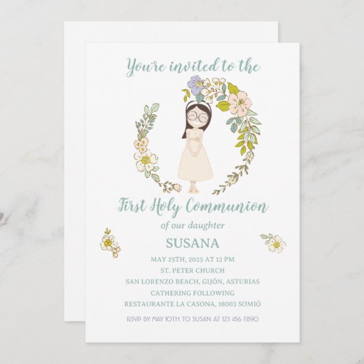 Invitación de Comunión SUSANA 招待状 (正面/裏面)