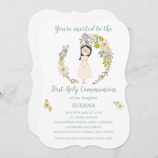 Invitación de Comunión SUSANA 招待状 (正面/裏面)