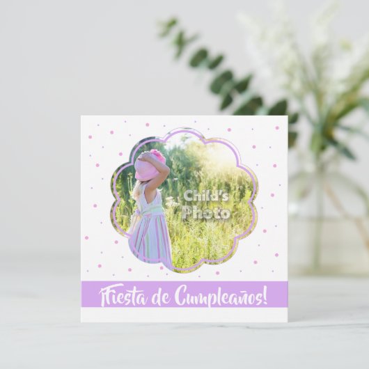 Invitación de Cumpleaños 5.25" x 5.25" 招待状 (スタンド正面)