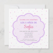 Invitación de Cumpleaños 5.25" x 5.25" 招待状 (裏面)