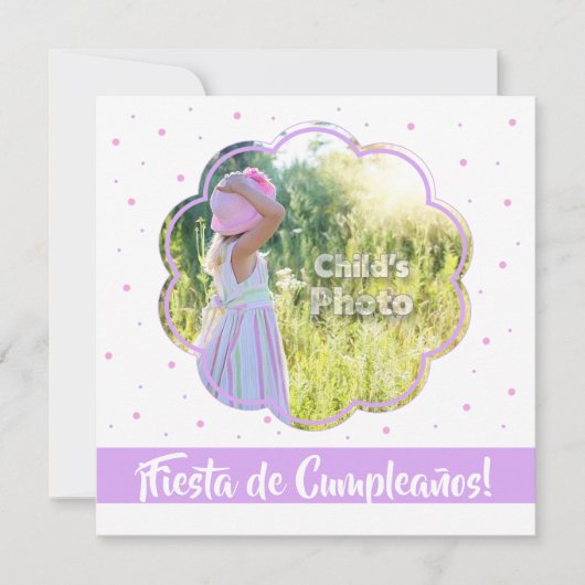 Invitación de Cumpleaños 5.25" x 5.25" 招待状 (正面)