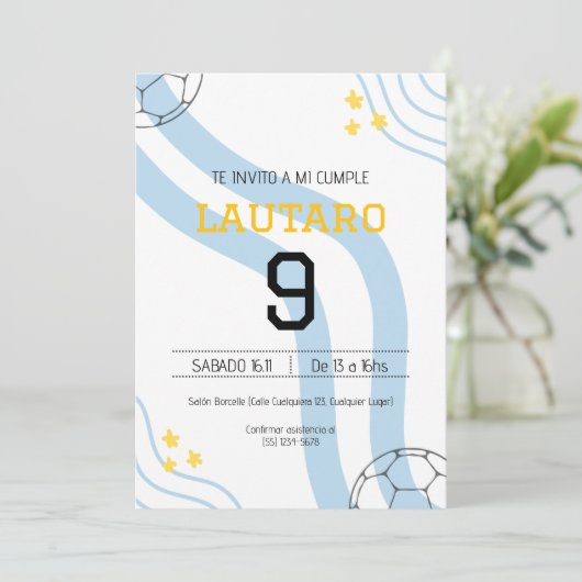 Invitación de cumpleaños Argentina 招待状 (スタンド正面)