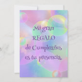 Invitación de Cumpleaños - Burbujas 招待状 (正面)