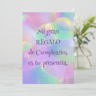 Invitación de Cumpleaños - Burbujas 招待状