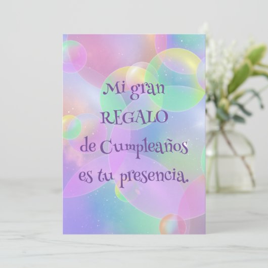 Invitación de Cumpleaños - Burbujas 招待状 (スタンド正面)