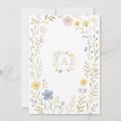 Invitación de cumpleaños de Flor Silvestre Floral  招待状 (裏面)