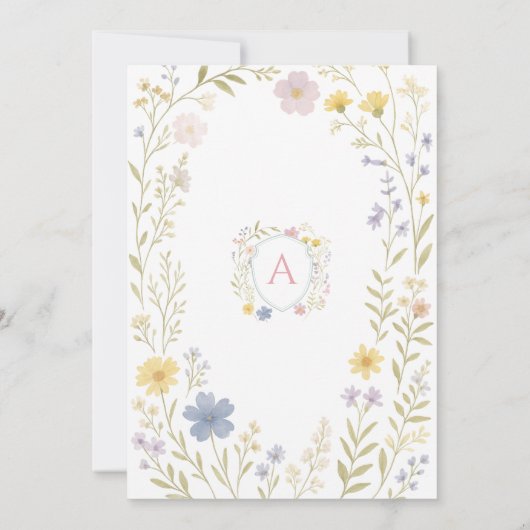 Invitación de cumpleaños de Flor Silvestre Floral  招待状 (裏面)