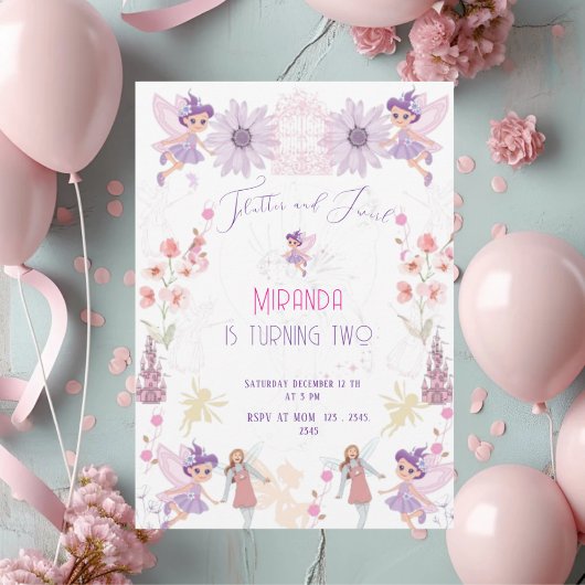 Invitación de cumpleaños de hadas Invitation 招待状