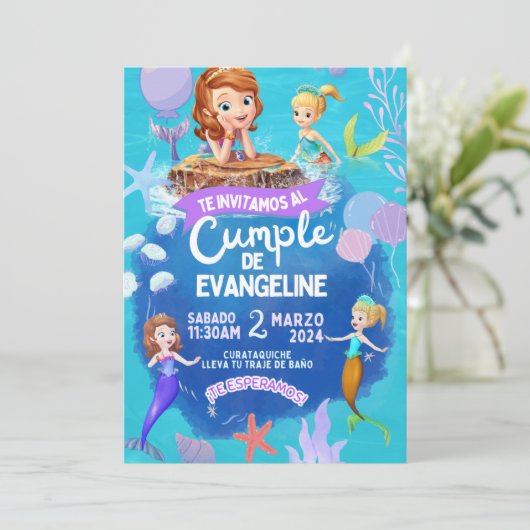 Invitación de cumpleaños de la princesa Sofia. 招待状 (スタンド正面)