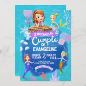 Invitación de cumpleaños de la princesa Sofia. 招待状 (正面/裏面)