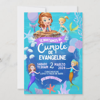 Invitación de cumpleaños de la princesa Sofia. 招待状
