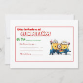 invitación de cumpleaños Minion! 招待状 (正面)