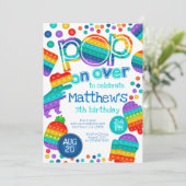 Invitación de cumpleaños Pop It 招待状 (スタンド正面)