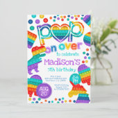 Invitación de cumpleaños Pop It 招待状 (スタンド正面)