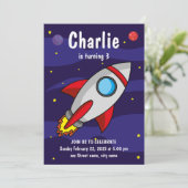 Invitación de fiesta de cumpleaños Nave Espacial 招待状 (スタンド正面)