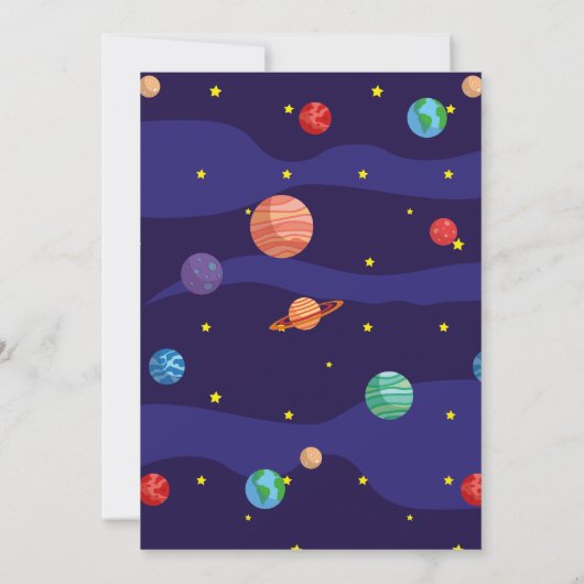 Invitación de fiesta de cumpleaños Nave Espacial 招待状 (裏面)