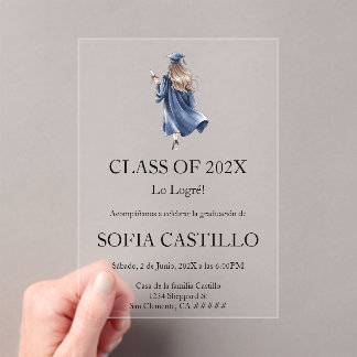 Invitación de graduation en español アクリル招待状