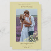 Invitación de marco botánico para Boda fotográfico (正面/裏面)