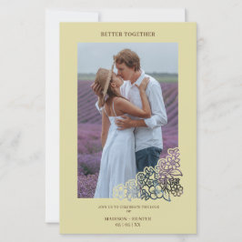 Invitación de marco botánico para Boda fotográfico