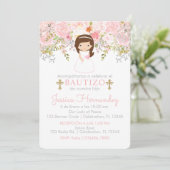 Invitación de Rosas para Bautizo de niña Invitatio 招待状 (スタンド正面)