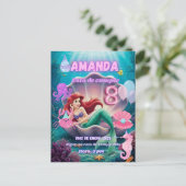 invitacion de Sirena Ariel brillante ポストカード (スタンド正面)
